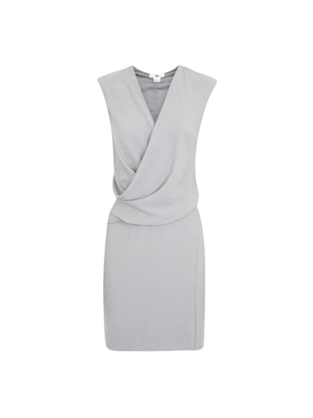 Helmut Lang Grey Nexa Draped Front Mini Dress Size Small